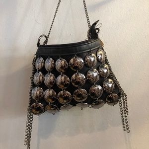 Silver Hardware Metal Chain Purse